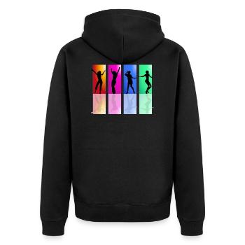 Tanzen - Unisex Premium Bio Zip Hoodie - Schwarz - Hinten - Nico (187cm)