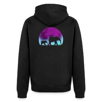 Elefanten in Afrika - Unisex Premium Bio Zip Hoodie - Schwarz - Hinten - Nico (187cm)