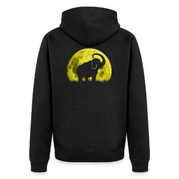 grande lune éléphant - Veste à capuche bio Premium Unisexe - noir - Dos - Nico (187cm)