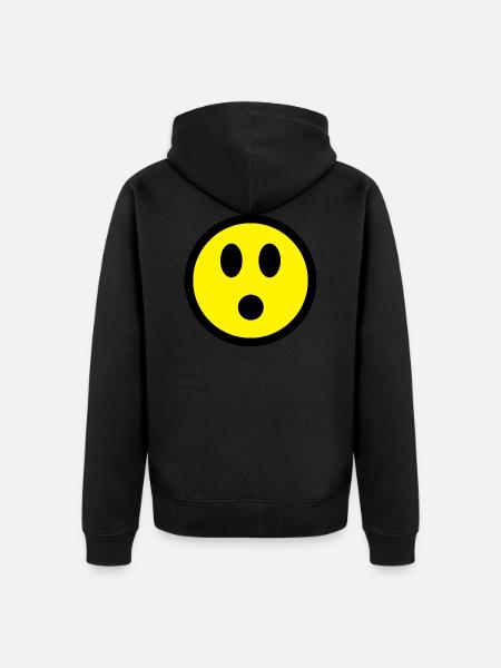 Smiley T-shirt - Unisex Premium Bio Zip Hoodie - Schwarz