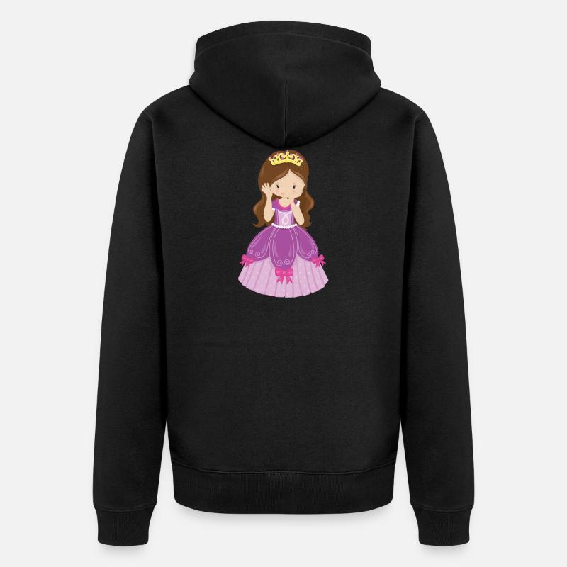 Maedchen Princesse Princess Château Cadeau - Veste à capuche bio Premium Unisexe - noir
