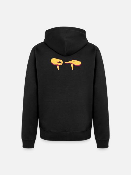 cracked yellow gang - Unisex Premium Organic Zip Hoodie - black