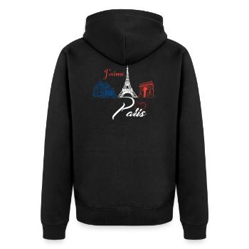 J aime Paris - Veste à capuche bio Premium Unisexe - noir - Dos - Nico (187cm)