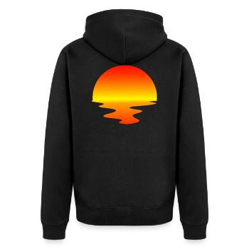 Coucher de soleil / soleil - Veste à capuche bio Premium Unisexe - noir - Dos - Nico (187cm)