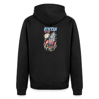 Bitcoin à la lune - Veste à capuche bio Premium Unisexe - noir - Dos - Nico (187cm)