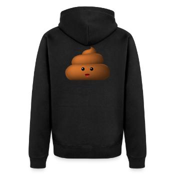 süsser Kackhaufen Kacke Geschenk - Unisex Premium Bio Zip Hoodie - Schwarz - Hinten - Nico (187cm)