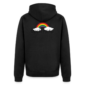 Death Metal Regenbogen Musik Geschenk Idee - Unisex Premium Bio Zip Hoodie - Schwarz - Hinten - Nico (187cm)