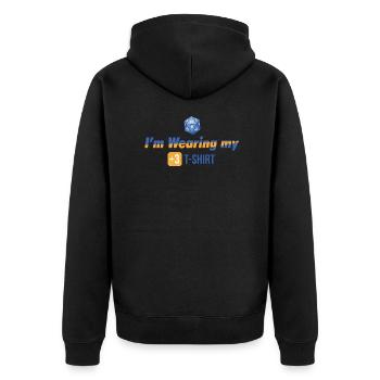 Je porte mon T-SHIRT +3 - Veste à capuche bio Premium Unisexe - noir - Dos - Nico (187cm)