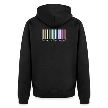Barcode pastel - Unisex Premium Organic Zip Hoodie - black - Back - Nico (187cm)