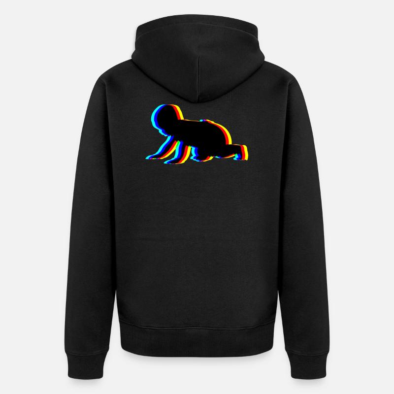 bébé ramper - Veste à capuche bio Premium Unisexe - noir