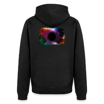black hole - Unisex Premium Organic Zip Hoodie - black - Back - Nico (187cm)
