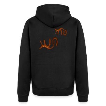 cave painting - Unisex Premium Organic Zip Hoodie - black - Back - Nico (187cm)