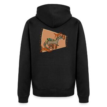 Otter - Unisex Premium Bio Zip Hoodie - Schwarz - Hinten - Nico (187cm)