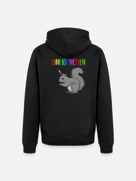 Einhörnchen - Unisex Premium Bio Zip Hoodie - Schwarz