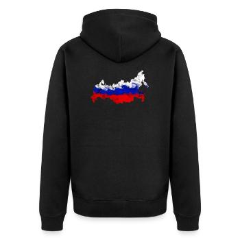 RUSSLAND FLAGGE RUSSIA GRAFFITI LAND - Unisex Premium Bio Zip Hoodie - Schwarz - Hinten - Nico (187cm)