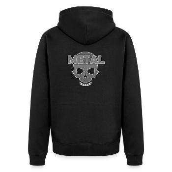 Crâne en métal - Veste à capuche bio Premium Unisexe - noir - Dos - Nico (187cm)