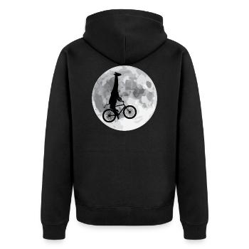 Crazy - Unisex Premium Organic Zip Hoodie - black - Back - Nico (187cm)