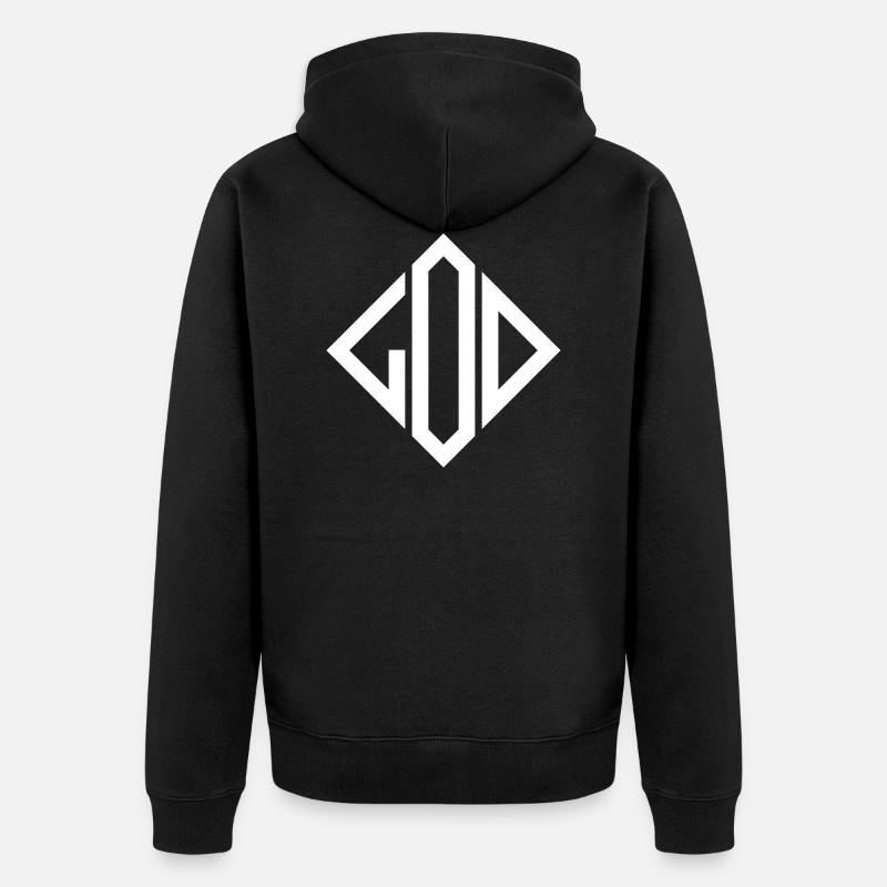 Dieu dieu losange carré - Veste à capuche bio Premium Unisexe - noir
