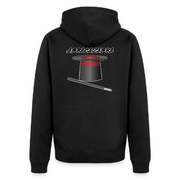 ABRACADABRA magic hat - Unisex Premium Organic Zip Hoodie - black - Back - Nico (187cm)