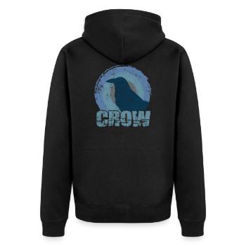Illustration de silhouette de corbeau - Veste à capuche bio Premium Unisexe - noir - Dos - Nico (187cm)