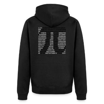 Numéro du cercle Pi - Veste à capuche bio Premium Unisexe - noir - Dos - Nico (187cm)