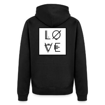 Love Love - Abstract Art Vector Graphics Vector - Unisex Premium Organic Zip Hoodie - black - Back - Nico (187cm)