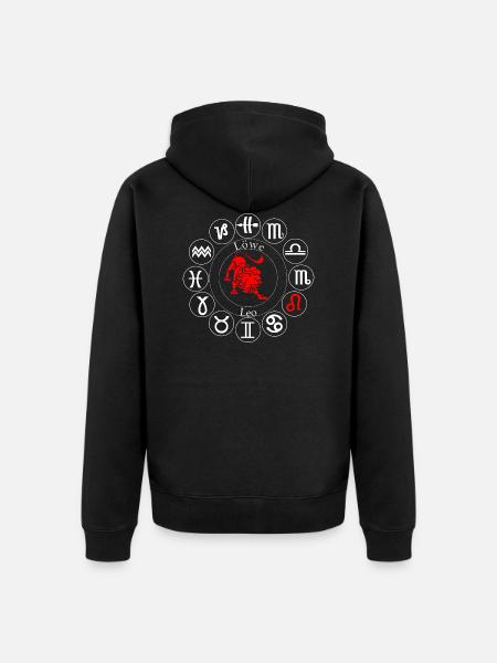 Sternzeichen Löwe - Unisex Premium Bio Zip Hoodie - Schwarz