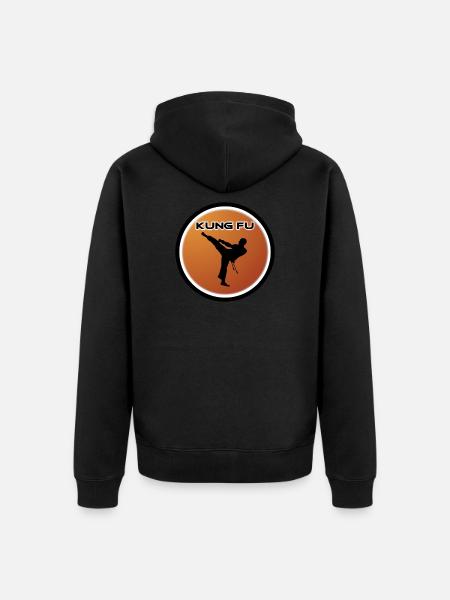 Kung fu - Unisex Premium Organic Zip Hoodie - black