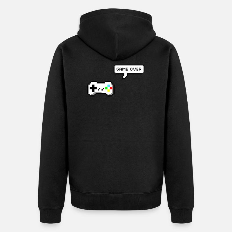 Gamer nerd pixelart - Veste à capuche bio Premium Unisexe - noir