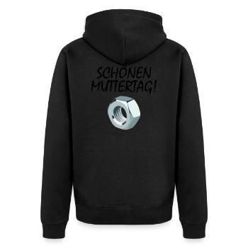 Muttertag - Unisex Premium Bio Zip Hoodie - Schwarz - Hinten - Nico (187cm)