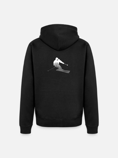 Ski downhill - Unisex Premium Organic Zip Hoodie - black