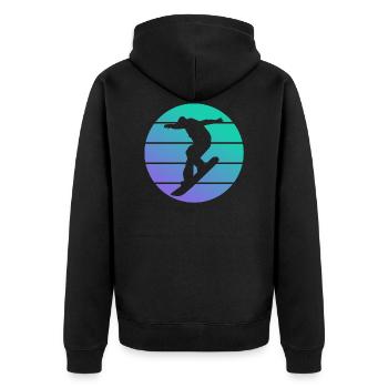 Snowboarder - Unisex Premium Bio Zip Hoodie - Schwarz - Hinten - Nico (187cm)
