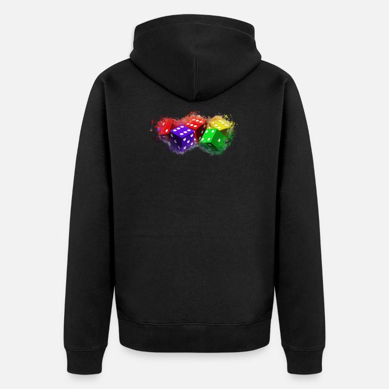Jeu de dés brillant - Veste à capuche bio Premium Unisexe - noir