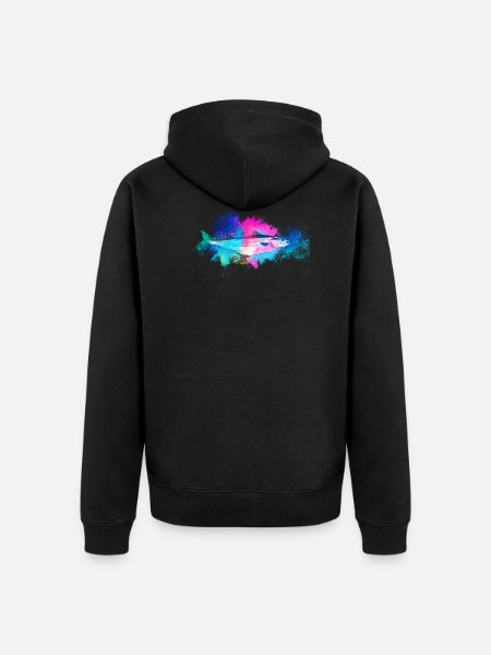 Fisch Köhler farbenfroh - Unisex Premium Bio Zip Hoodie - Schwarz