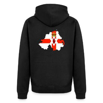 Flag of Northern Ireland & Map of Northern Ireland - Unisex Premium Organic Zip Hoodie - black - Back - Nico (187cm)
