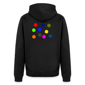 Points colorés - Veste à capuche bio Premium Unisexe - noir - Dos - Nico (187cm)