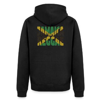 Reggae jamaïcain - Veste à capuche bio Premium Unisexe - noir - Dos - Nico (187cm)