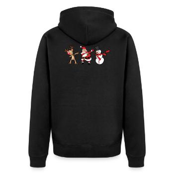 Dabbing Dab Reindeer Santa Claus Snowman Xmas - Unisex Premium Organic Zip Hoodie - black - Back - Nico (187cm)