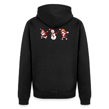 Dabbing Dab Santa Claus Snowman Dog Xmas - Unisex Premium Organic Zip Hoodie - black - Back - Nico (187cm)