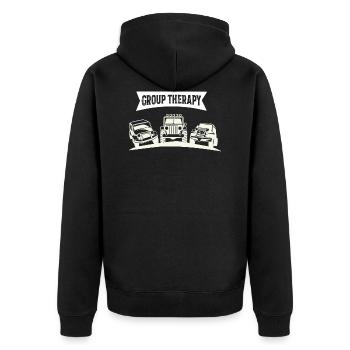 Lustiges Geländewagen Offroad Auto 4x4 Geschenk - Unisex Premium Bio Zip Hoodie - Schwarz - Hinten - Nico (187cm)