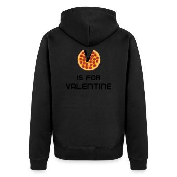 V est pour la Saint-Valentin Pizza Valentine Idée de cadeau - Veste à capuche bio Premium Unisexe - noir - Dos - Nico (187cm)