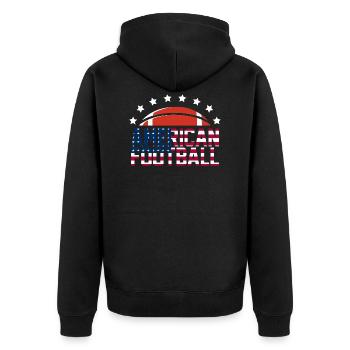 American football - Unisex Premium Organic Zip Hoodie - black - Back - Nico (187cm)