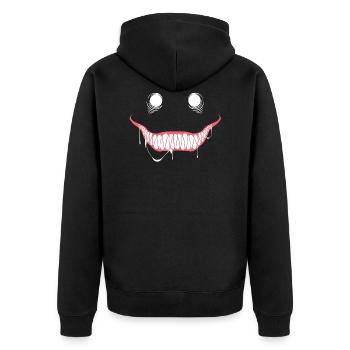 Monster Dämon - Unisex Premium Bio Zip Hoodie - Schwarz - Hinten - Nico (187cm)
