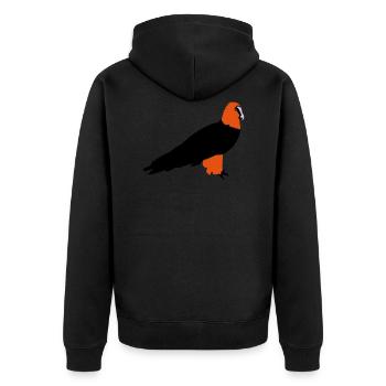 Bearded NEW - Unisex Premium Organic Zip Hoodie - black - Back - Nico (187cm)