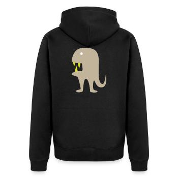 Crazy monster - Unisex Premium Organic Zip Hoodie - black - Back - Nico (187cm)