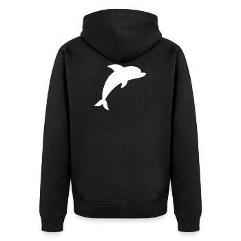 Cadeau de Delfin Blanc - Veste à capuche bio Premium Unisexe - noir - Dos - Nico (187cm)
