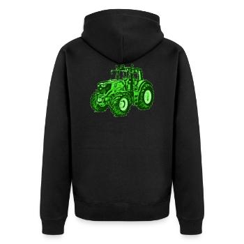 Tractor farmer farmer tractor agricultural machine - Unisex Premium Organic Zip Hoodie - black - Back - Nico (187cm)