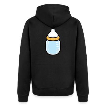 Bébé Bottle - Idée cadeau de bébé - Veste à capuche bio Premium Unisexe - noir - Dos - Nico (187cm)