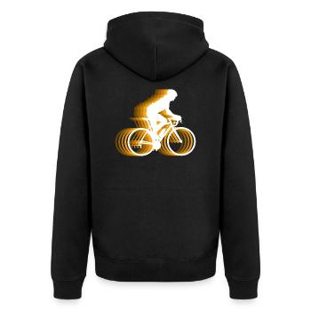 Lightning Bicycle Ride - cycliste avec effet de feu - Veste à capuche bio Premium Unisexe - noir - Dos - Nico (187cm)