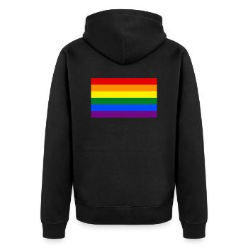 drapeau arc en ciel - Veste à capuche bio Premium Unisexe - noir - Dos - Nico (187cm)